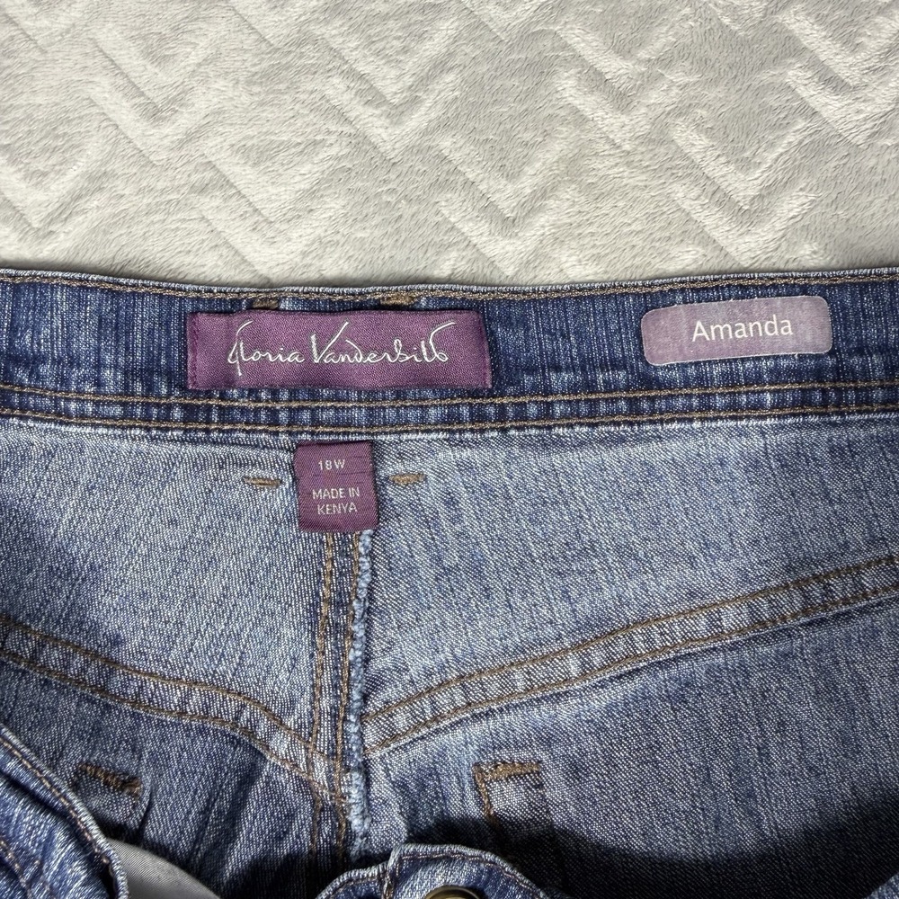 Gloria Vanderbilt Amanda Jeans Women's 18W Classic High Rise Straight Leg Medium - Picture 2 of 5